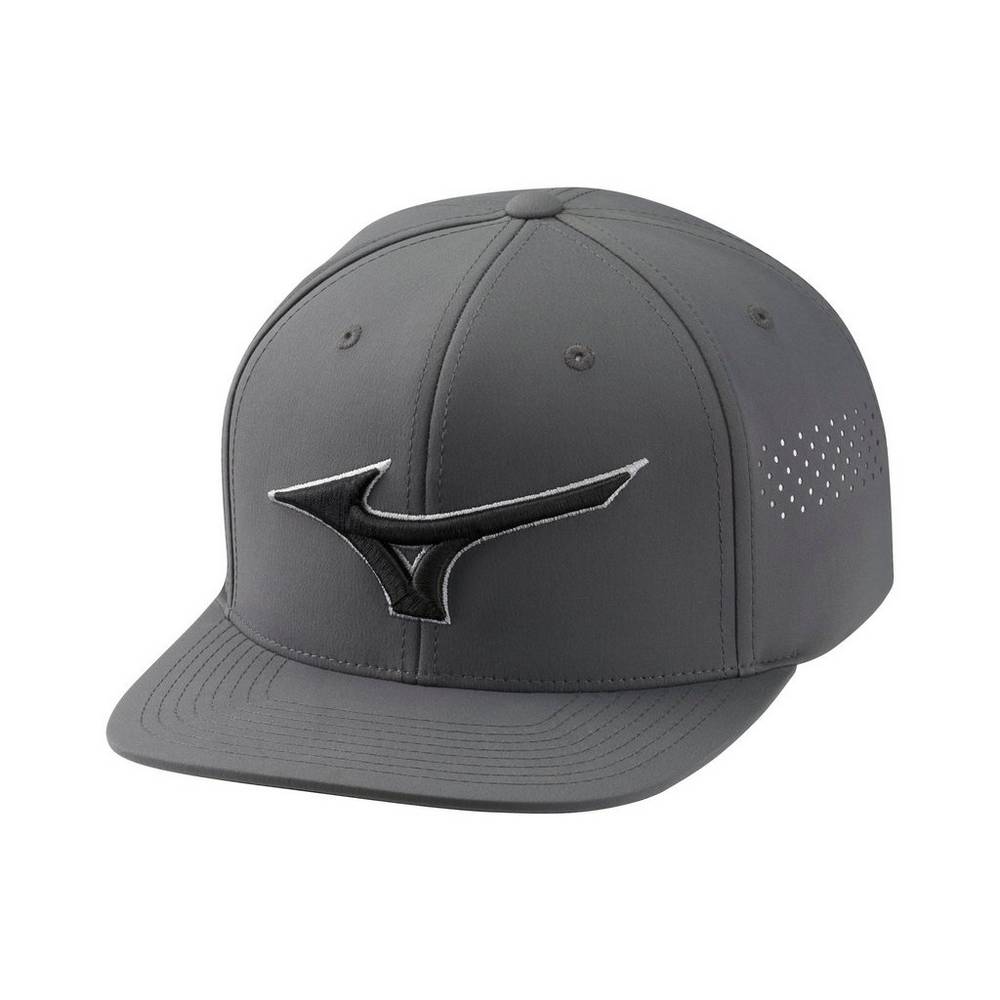 Panske Čiapky Mizuno Tour Flat Snapback Tmavo Siva Vypredaj KLRB04537